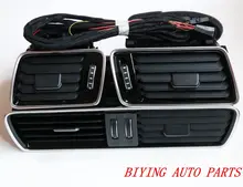 FOR VW LHD Passat B6 B7 CC R36 Chrome Piano Black Air Vent LED Red Light 3AD 819 701 A+3AD 819 702 A+3AD 819 728 A hand brake button auto holder esp engine start stop switch for vw passat b7 passat cc 3ad927137b 3ad 927 137 b