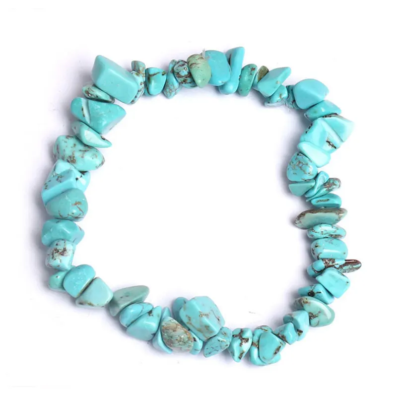 

Handmade Charm Cute Natural Stone Bracelet Irregular Gravel Elastic Best Friend Gifts For Women Femme Jewelry