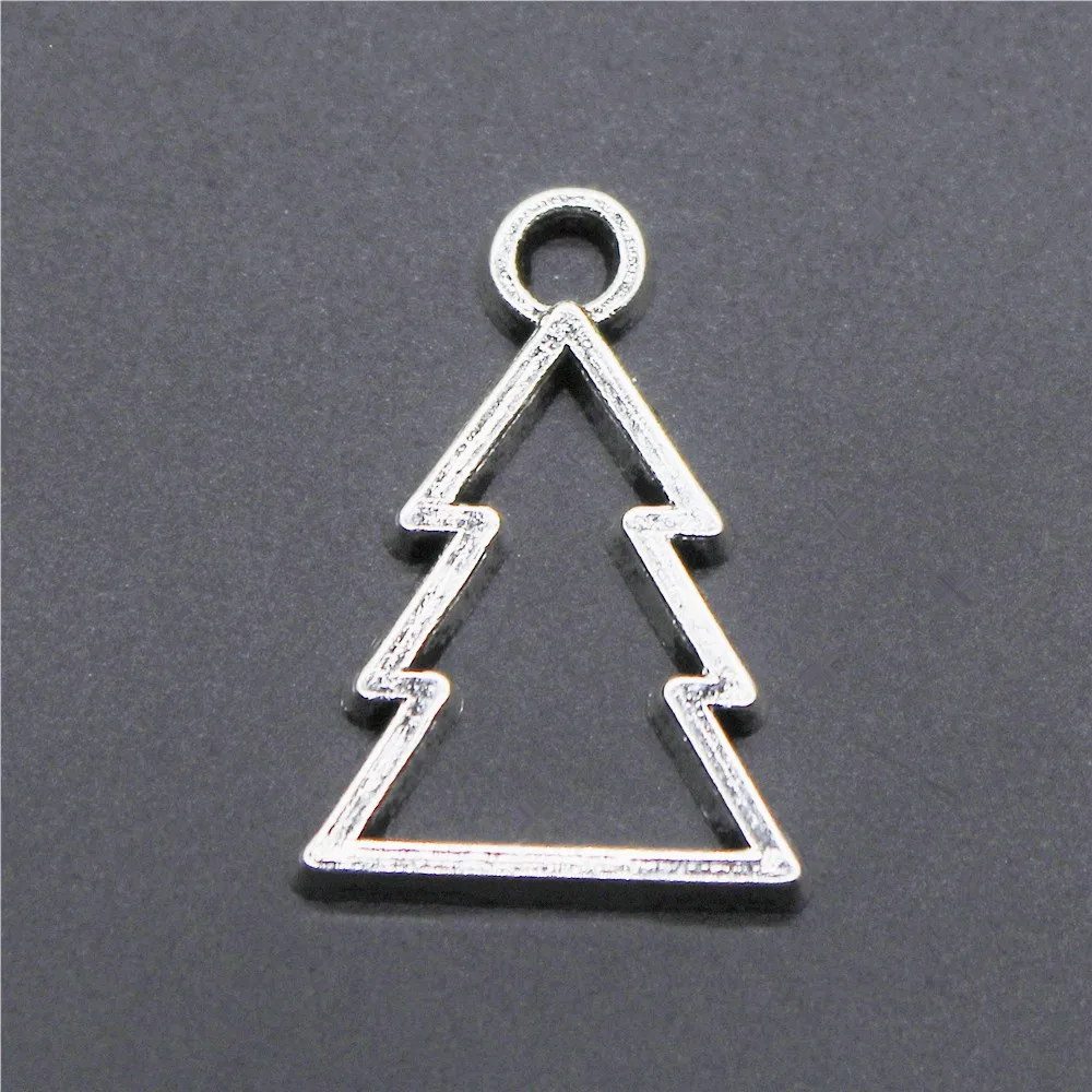 

Hollow Christmas Tree Pendant Charms Diy Jewelry Making Jewelry Finding 20pcs Antique Silver Color 17x12mm