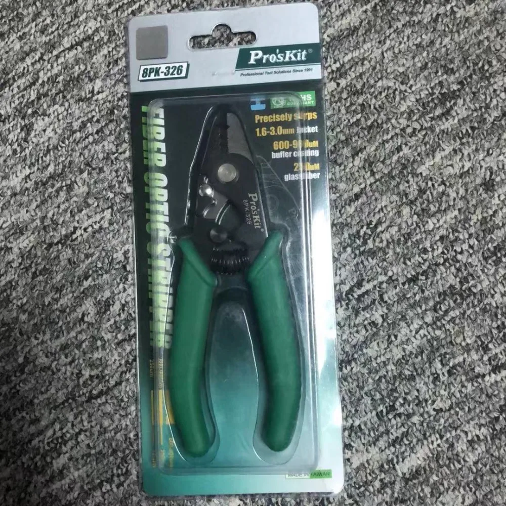 

Proskit 8PK-326 clamp Fiber stripping pliers 8PK-326 Tri-Hole Fiber Optic Stripper 8PK-326 FTTH FIber Wire stripper