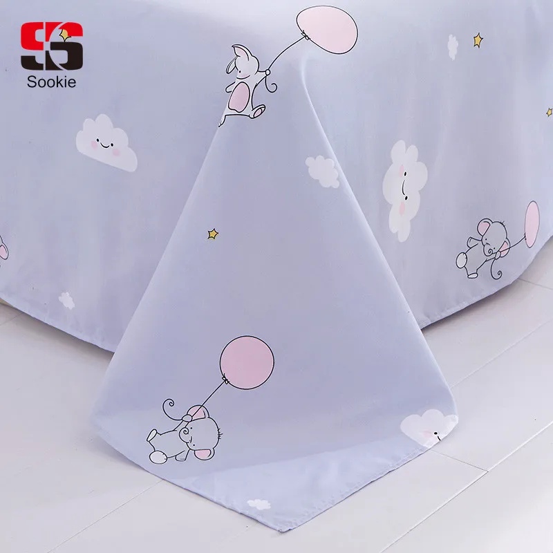 

Sookie Elephant Bed Flat Sheet Cartoon Pattern Mattress Cover with Childlike Cute Bedspread for girls boys
