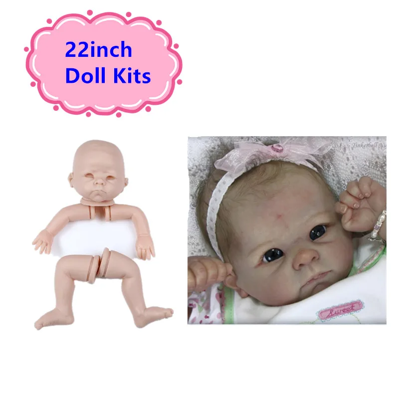 NPK 22 дюйма Reborn Doll Kit Мягкий силикон винил настоящее мягкое касание неокрашенные