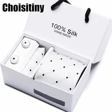 Стиль мужской галстук подарочный набор жаккардовый галстук с ярким узором носовой платок запонки мужские галстуки 7 см тонкий узкий галстук