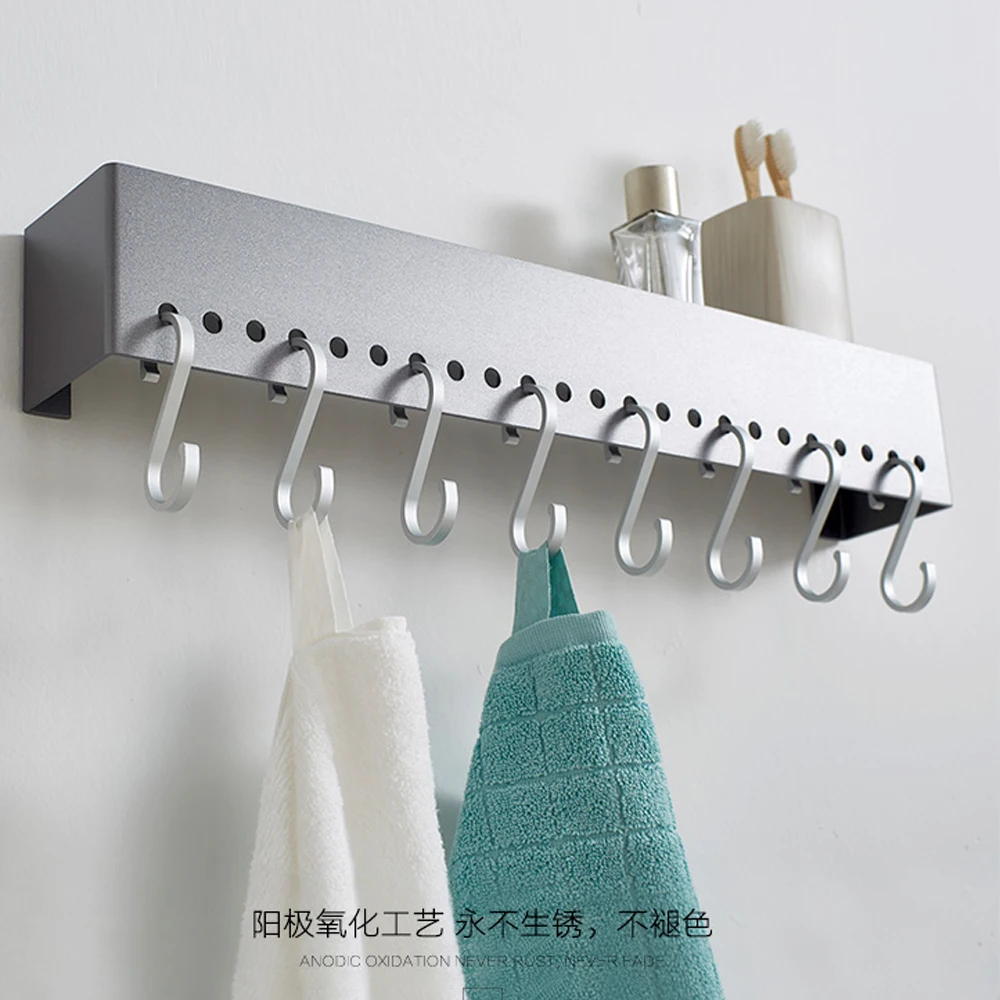  Space aluminum rack wall hanging kitchen storage rack spice rack bathroom hook finishing shelf wx72 - 32901298919