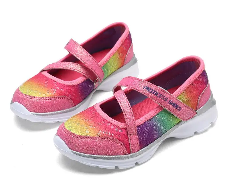 

Spring Autumn Soft Girl Sports Shoes Non-slip Children Shoes fashion Girls Shoes Princess Sneaker Pink Purple Kids Flat Shoes