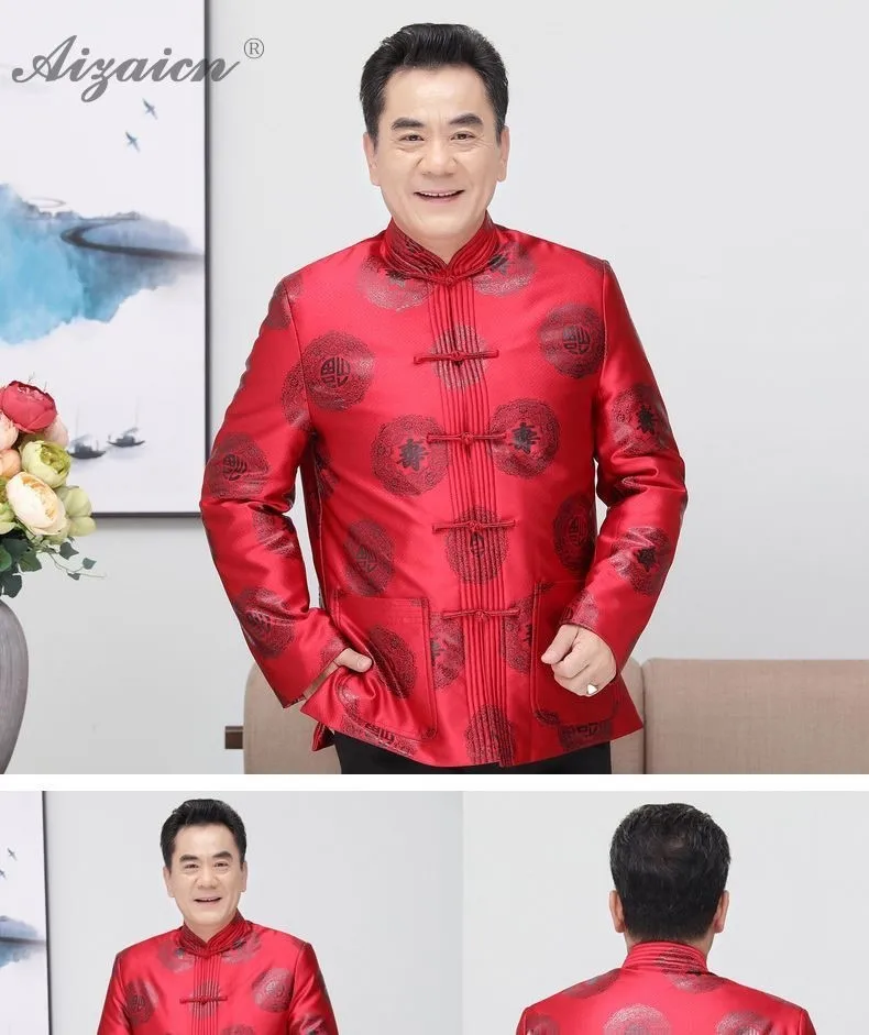 Древние китайские традиционный костюм куртка атласный китайский женский халат блузка Для мужчин одежды стиля Востока для мужчин пожилые