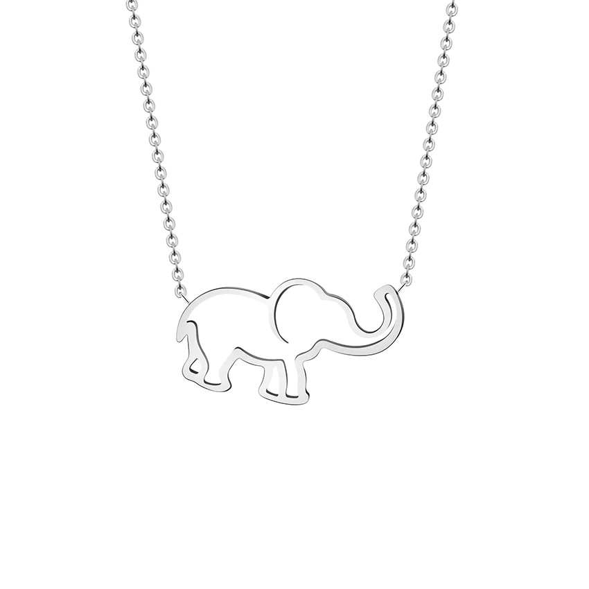 Stainless Steel Good Luck Elephant Outline Necklaces Pendants For Women Fashion Jewelry 2017 Collier Lucky Charm Mother Gifts|pendants for