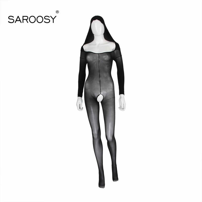 SAROOSY 2018 New Sexy Sheer Bodystocking for Women Open Bra Mesh Underwear Open Crotch Cut Out Soft Sexy Lingerie