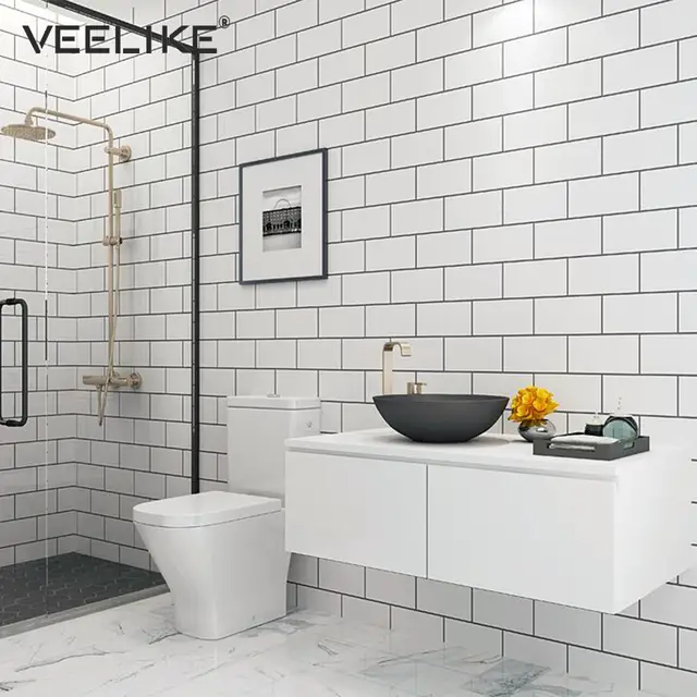 modern bathroom wall decor self adhesive wallpaper vinyl home decor