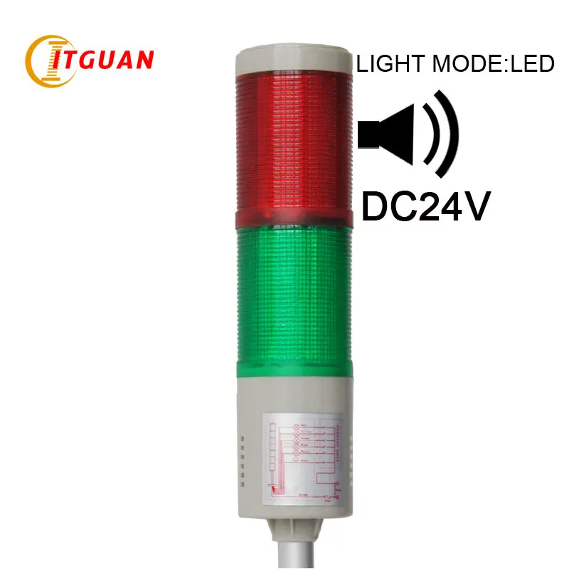 

LTA-505 DC24V 2 Layers led tower light flashing lighting red/green Right-Angle Bottom/U Bottom/Round Bottom