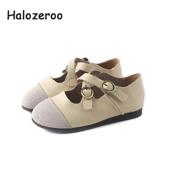 

New Autumn Kids Genuine Leather Shoes Baby Girls Black Shoes Children Princess Shoes School Brand Flats Party Fashion Mary Jane