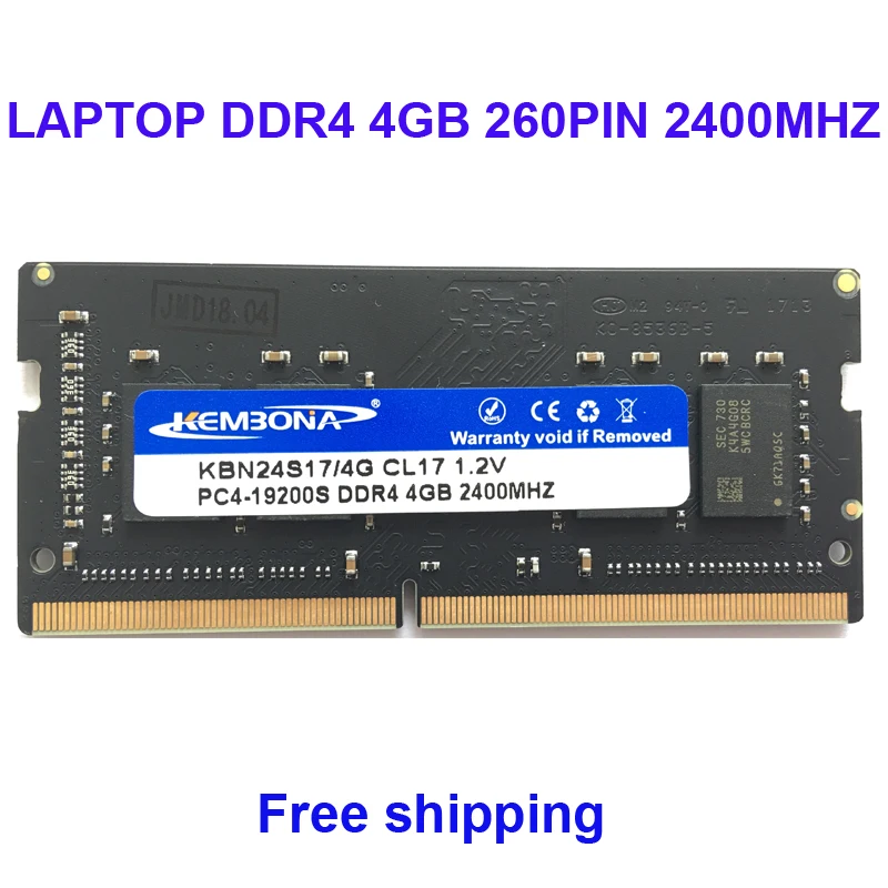 Kembona оперативная память ноутбук DDR4 4 Гб 2400 МГц 2666 МГц 4G для ноутбука SODIMM ram модуль 260PIN
