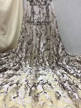 

nice looking feather embroidery tulle mesh lace fabric Sat-4.927 with good quality for party dress