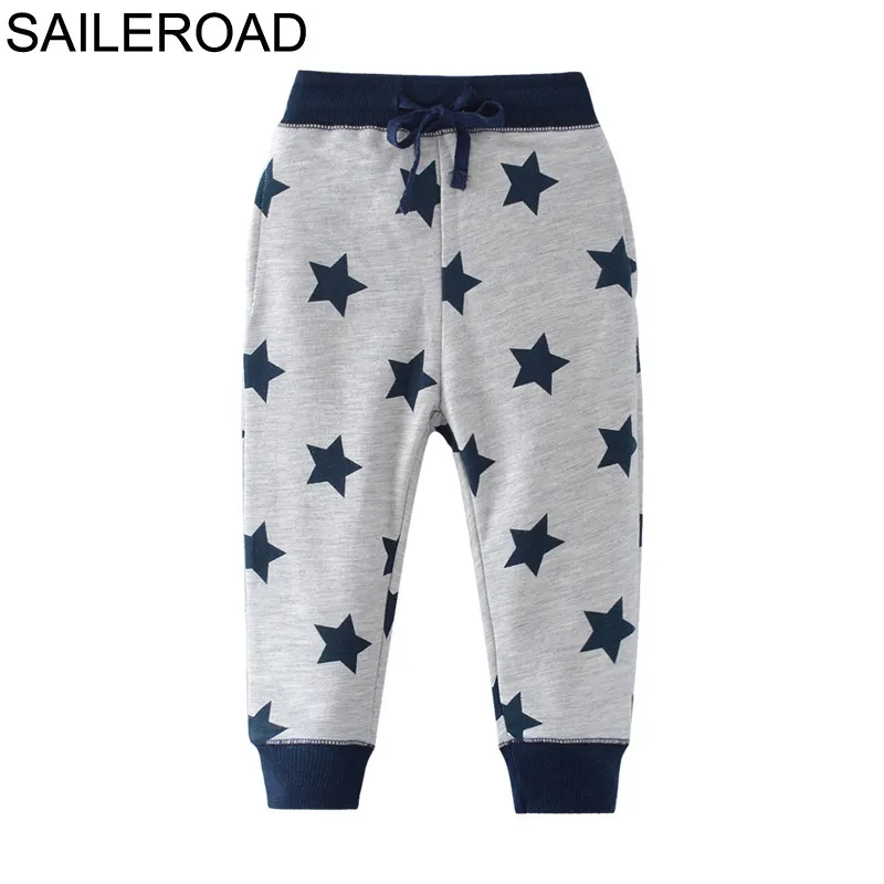 SAILEROAD Мода Звезды Pattern Мальчики Полные Свитера Брюки Маленькие Мальчики Брюки Теплые Спортивные Брюки Мальчик Дети Брюки Зимние Брюки