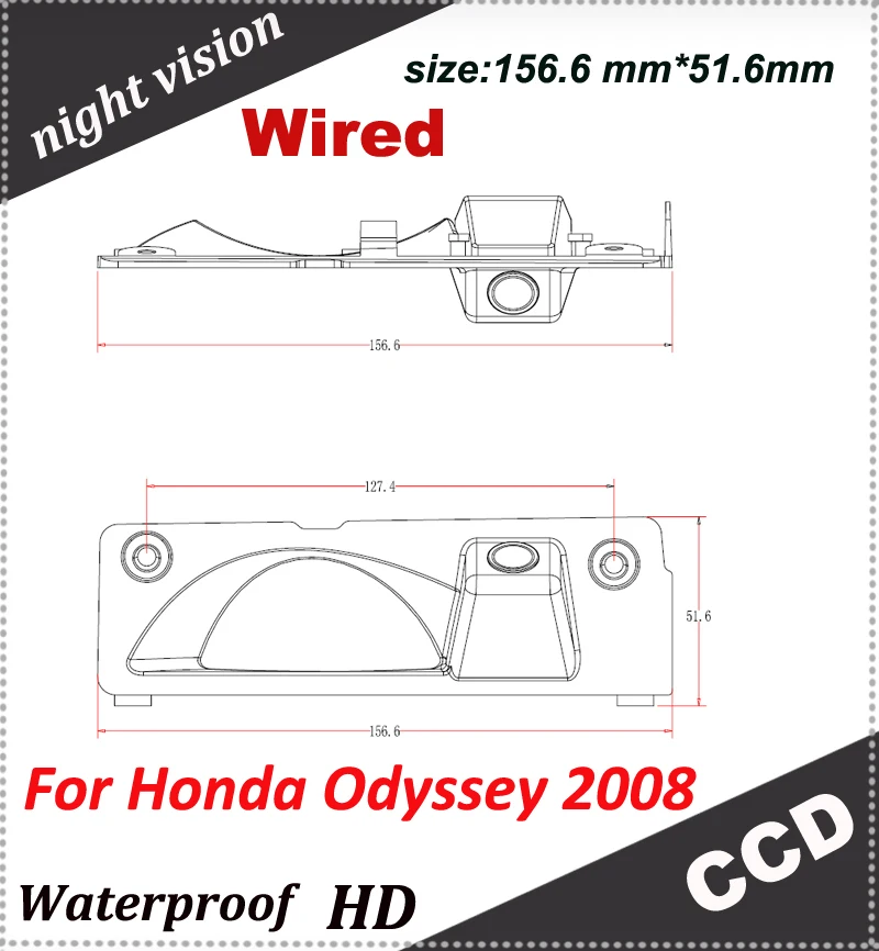 

Car parking backup camera For Honda Odyssey 2008 HD wired Waterproof 100%% CCD Car parking rearview Camera