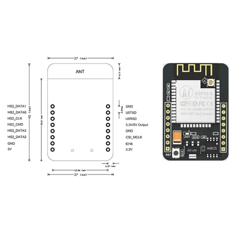 ESP32-CAM WiFi модуль ESP32 серийный к WiFi ESP32 CAM макетная плата 5 в Bluetooth с OV2640 модуль камеры для Arduino