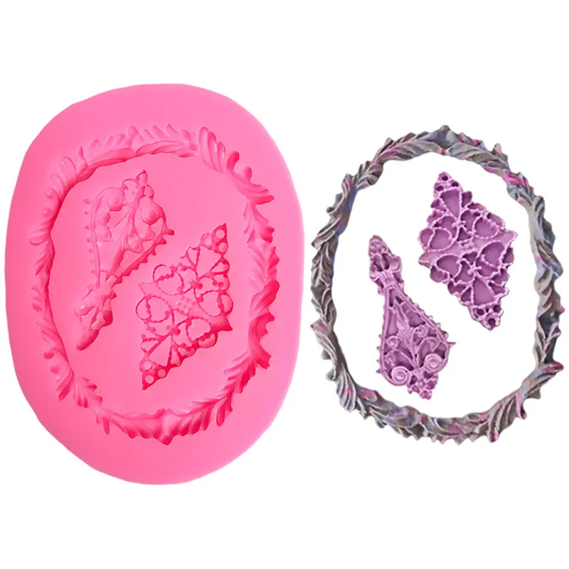 

LYCFEP Lace Vine Picture Frame Cake Pops Silicon Moule Silicone Cadre Silicon Mold Chocolate Mould Sugar Paste Mould EP051236