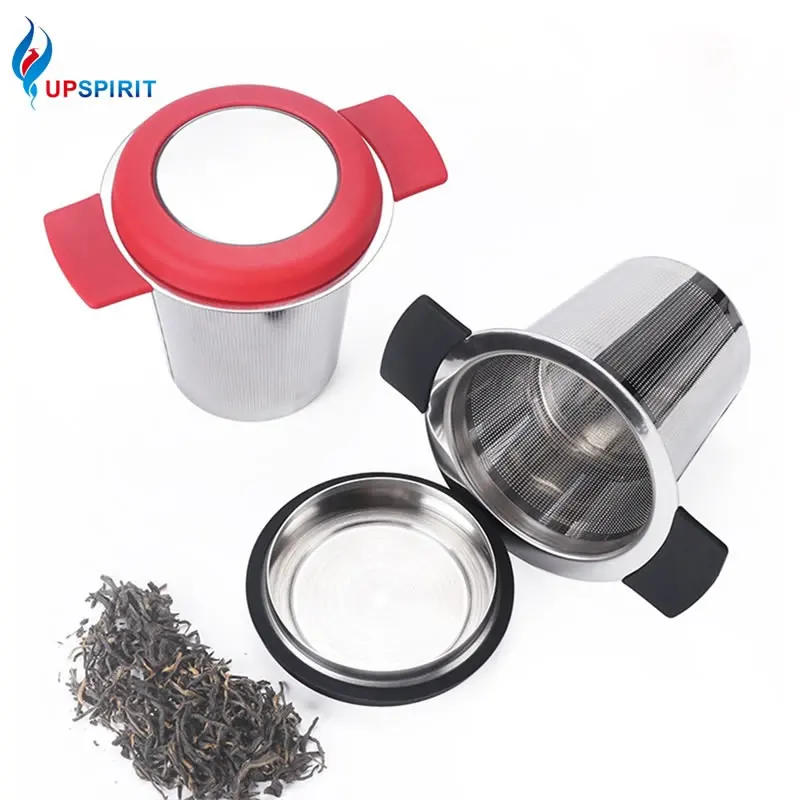 

Upspirit Stainless Steel Tea Infuser with Lid Strainer Filter for Loose Leaf Tea Maker Steeper Teaware Accessories Kitchen Tools