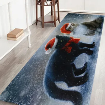 

Merry Christmas Welcome Doormats Indoor Home Carpets Decor 40x120CM Kitchen Mat Bath Carpet Bedroom Living Room Floor Mat