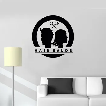 

Vinyl Decal Hair Salon Logo Unisex Barbershop Stylist Hairdresser Mural Plane Wall Sticker Pattern Single-piece Package Modern