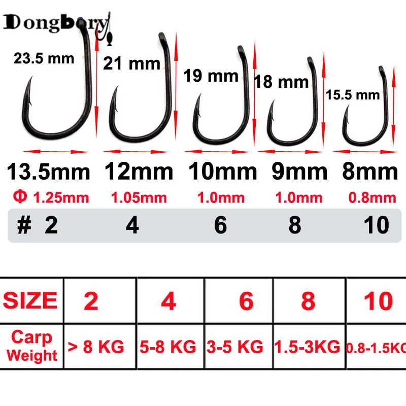 50 шт. с тефлоновым покрытием Карп Рыболовный крючок Япония каптор Kurv хвостовик карбоновый крючок для ловли карпа микро Барб черный 2 4 6 8 10 Withy бассейн Rig крючок