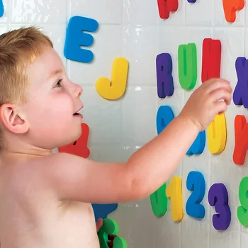 

36pcs/Set Alphanumeric Letter Puzzle Baby Bath Toys Soft EVA Kids Baby Water Toys For Bathroom Early Educational Suction Up To