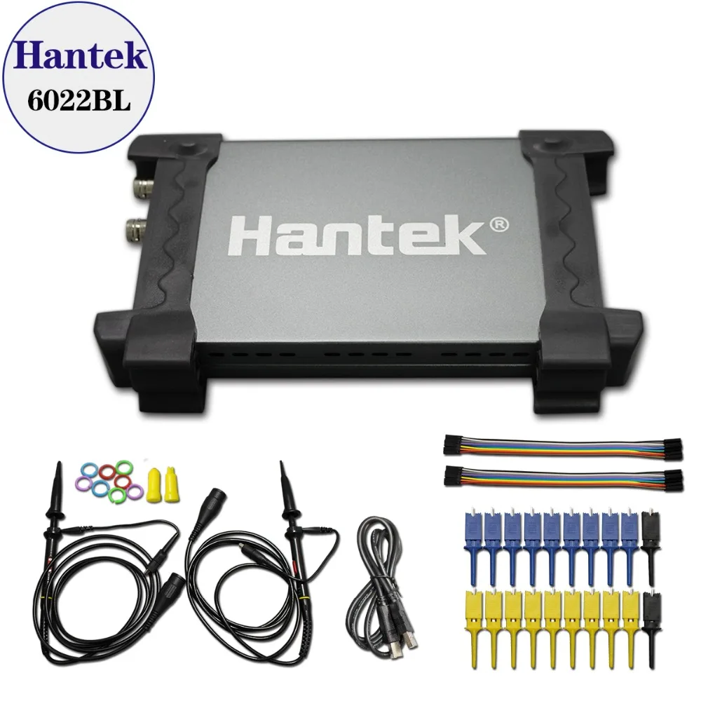 5 шт./лот Hantek 6022BL PC USB осциллограф 2 цифровых канала 20 МГц полоса пропускания 48MSa/s
