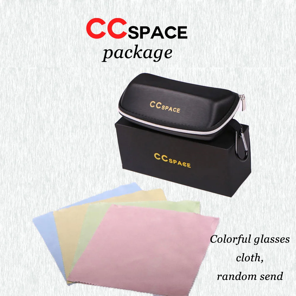 

CCspace brand glasses box 1 set with EVA Zipper box black Carton clear