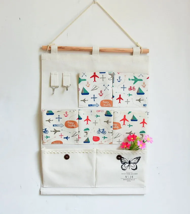Us 10 81 6 Off New Flower Design Storage Holder 7pocket Letter 2hooks Wall Hanger Bag Fabric Key Gles In Us 10 81 6 Off New Flower Design Storage Holder 7pocket Letter 2hooks Wall Hanger Bag Fabric Key Gles In