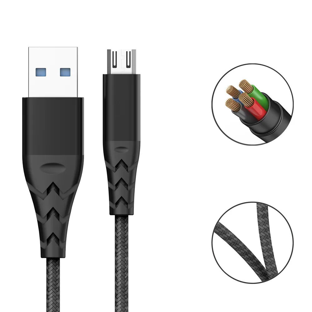 Новинка 2019 высокопрочный плетеный кабель Micro USB с рыбьим хвостом для быстрой