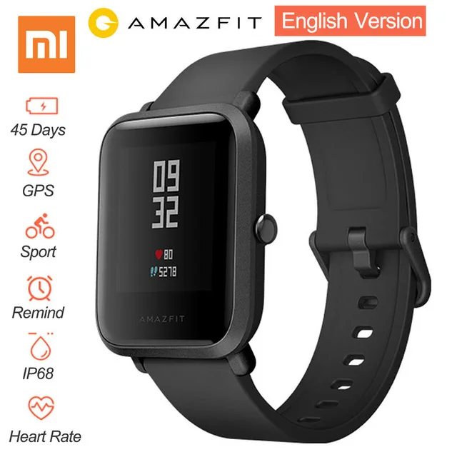 

Xiaomi Amazfit Bip Smart Watch [English Version] Huami GPS Smartwatch Android iOS Heart Rate Monitor 45 Days Battery Life IP68