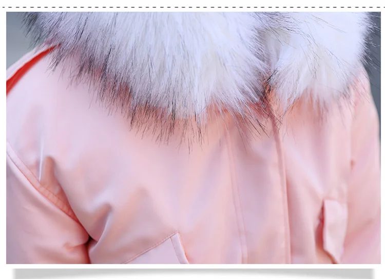 White Parkas Women Hooded Pink Thick Winter Jacket Women Zipper Women Winter Coat Parka With Big Fur Collar Pocket 2018 CH608 (8)