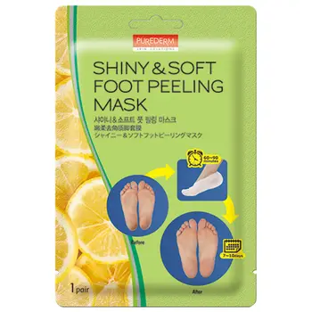 

PUREDERM Shiny & Soft Foot Peeling Mask 1 pair Exfoliating Foot Mask Pedicure Socks Exfoliation Feet Mask Foot Care Dead Skin