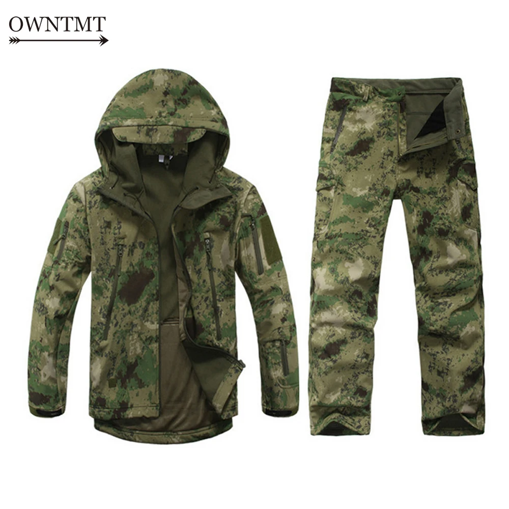 

Tactical Uniform Outdoor Sport Softshell TAD Tactical Sets Men Military Camouflage Jacket+Pant Waterproof Windproof Hunting Suit