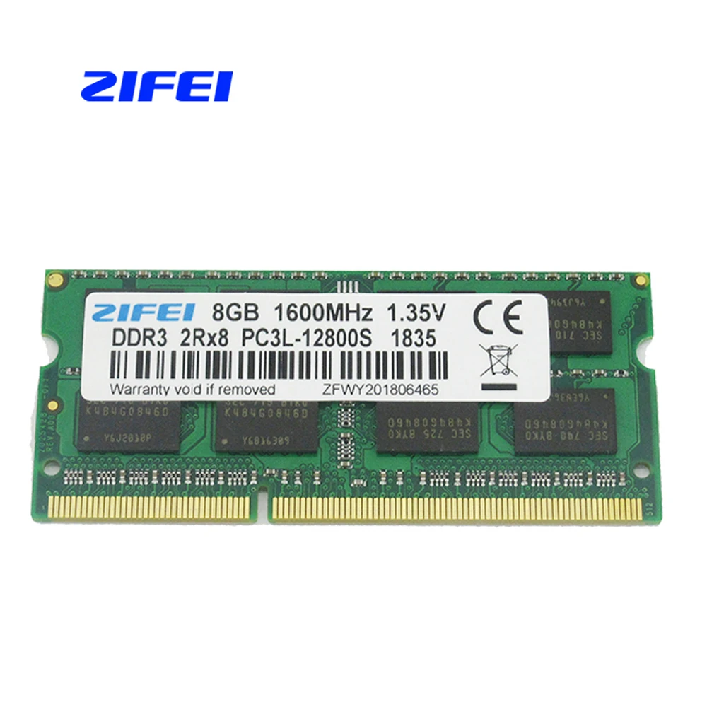 ZIFEI DDR3L 8GB 4GB 2GB 1600 1333 MHZ 1.35V Laptop sdram so dimm Memory ram