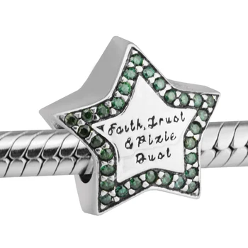 

Fits for Pandora Charms Bracelets Green Tinkerbell Star Beads 100% 925 Sterling-Silver-Jewelry Free Shipping