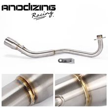 Выхлопная труба для мотоцикла, Модифицированная Соединительная труба, круглая средняя труба для HONDA GROM MSX125 SF 2013- Slip-On