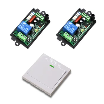 

110V/220V Wireless Remote Switch Remote Control Switch 10A 1CH Receiver Wall Transmitter For Light Motor Gate Learning Code