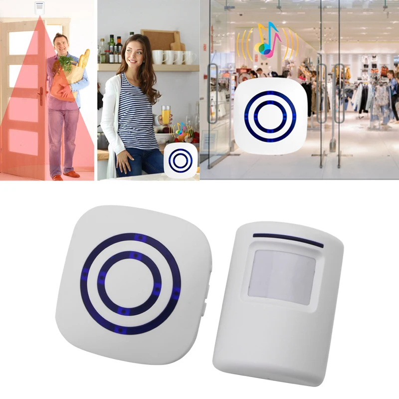 Wireless Infrared Motion Sensor Door Security Bell Alarm Chime EU/US