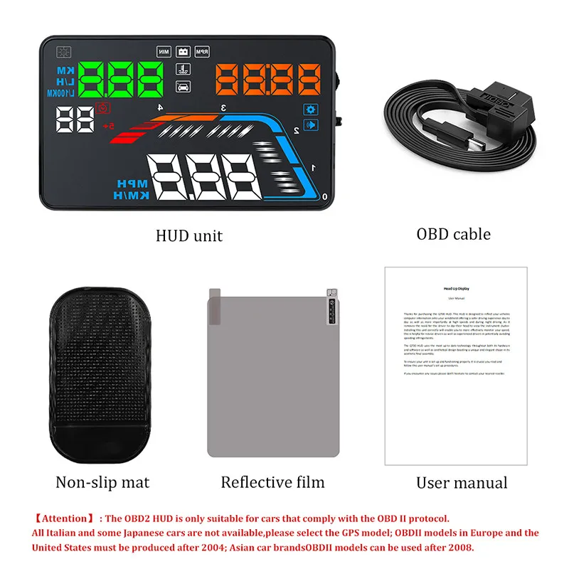 GEYIREN A100S With Lens Hood Q700 Car HUD head up display OBD II EUOBD Windscreen Projector Auto Electronics Better Than C60 C80 GEYIREN A100S With Lens Hood Q700 Car HUD head up display OBD II EUOBD Windscreen Projector Auto Electronics Better Than C60 C80