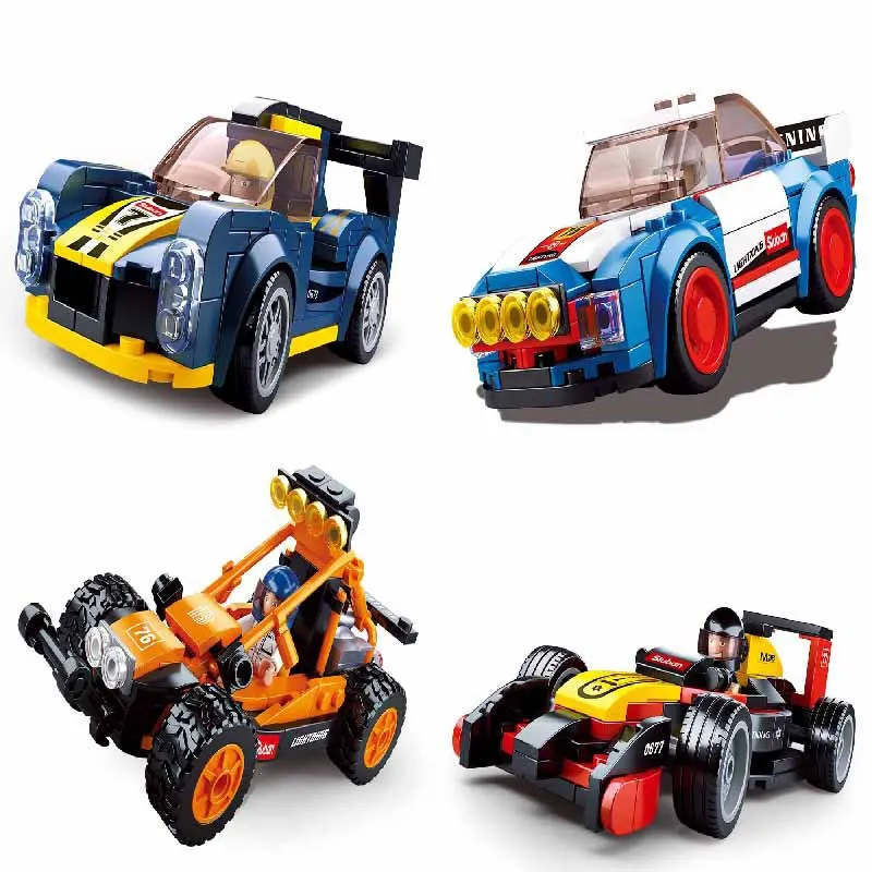 

2019 City Formula Rally Racing Car Model Set Figures Building Block Compatible legoingly City Brick Educational toy for children