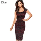 Save 4.25 on Ziker Brand Womens Sexy Elegant Summer Floral Flower Lace Cap Sleeve Slim Casual Party Fitted Sheath Bodycon Dress vestidos 4XL