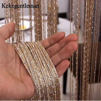 

Shiny Tassel Silver Line String Curtain 300*290Cm&100X200Cm Fashion Valance Living Room Divider Wedding Diy Home Decoration