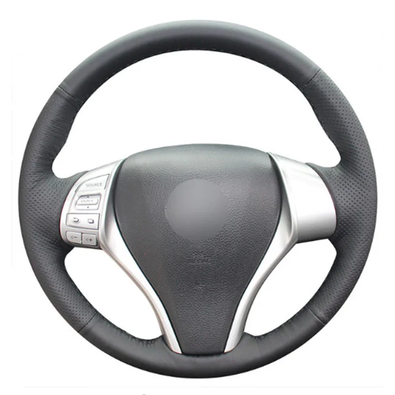 

Top Leather Steering Wheel Hand-stitch on Wrap Cover For Nissan Teana Altima 2013-2016 X-Trail QASHQAI Rogue Sentra Tiida