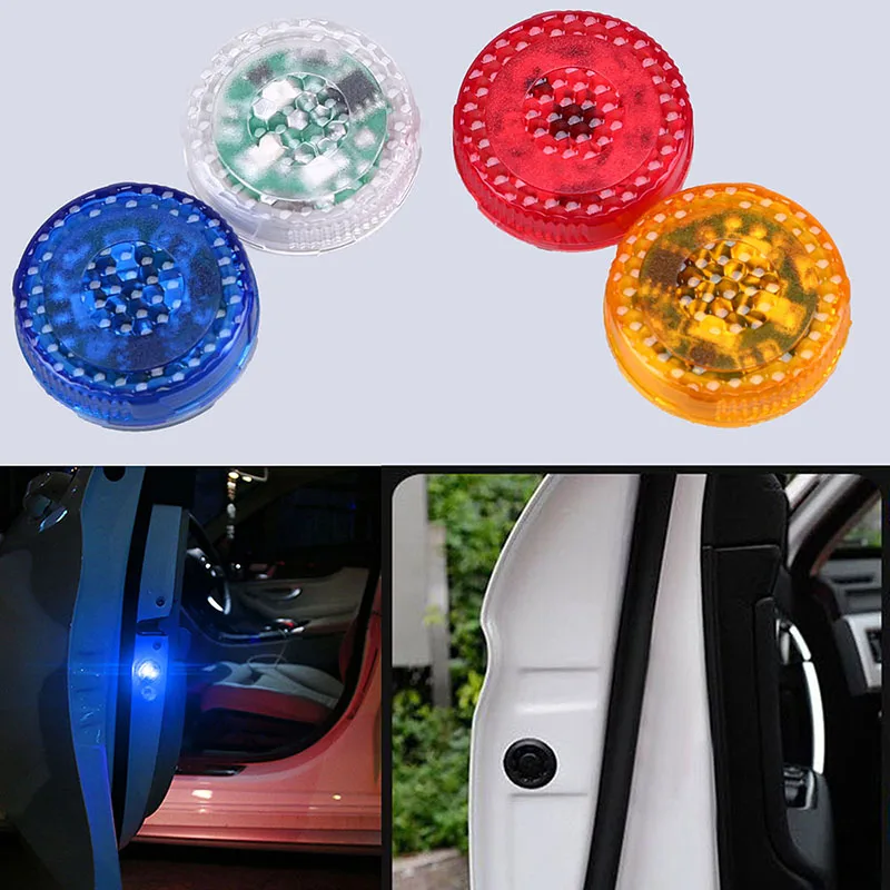 

POSSBAY Car Door Wireless LED Warning Lights Opening Flashing Strobe Light Battery Power Red/Blue/Orange/RGB 3/5LED Signal Lamps