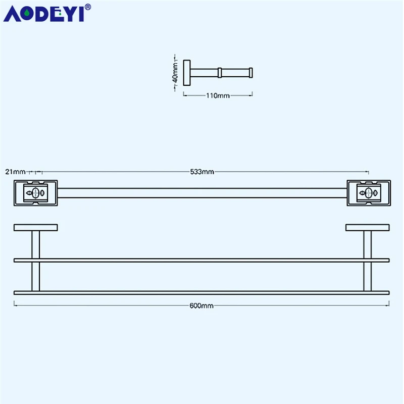 AODEYI набор аксессуаров для ванной комнаты, Твердый латунный крючок для халата, вешалка для полотенец, барная полка, держатель для бумаги, мыло, хромированные аксессуары для ванной комнаты