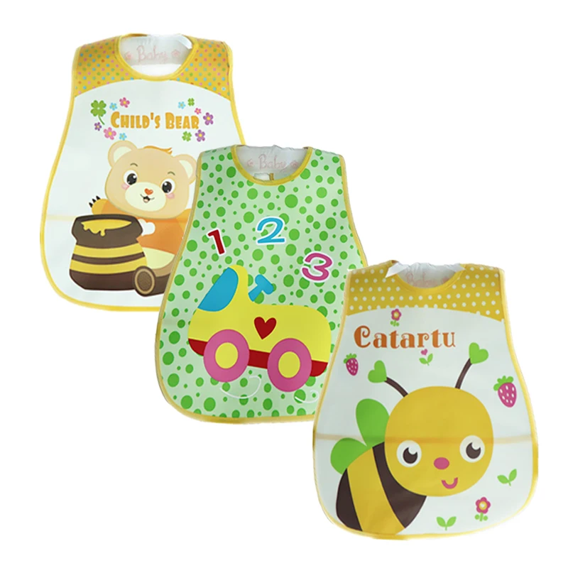 3 PcsLot Baby Bibs Cute Cartoon Baby Bib Waterproof Animal Smock Children Bib Burp Clothes Soft Infant Feeding Eat Toddler Bibs (5)