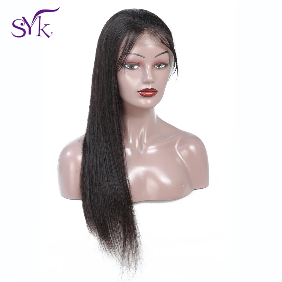 SYK HAIR Lace Front Human Hair Wigs Pre Plucked 13×6 150% Density Remy Hair Brazilian Straight Lace Front Wigs For Women