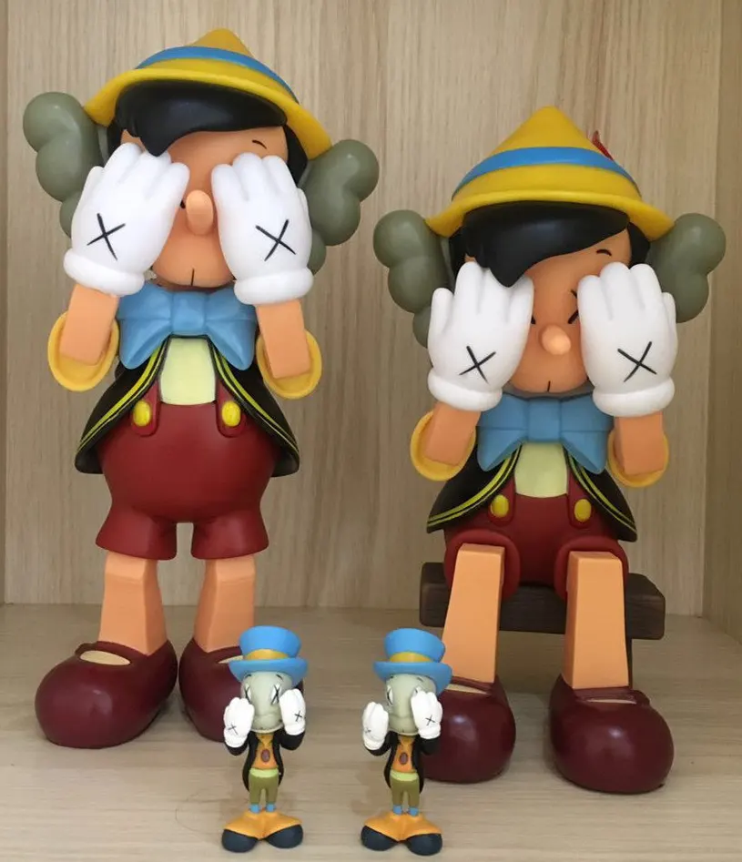 

KAWS companion OriginalFake 26cm standing 23cm sitting Pinocchio Puppet medicom action figures toy for children AG749