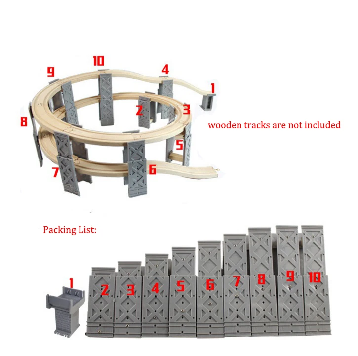 Деревянный спиральный мост рельсовый трек аксессуары Подходит для всех известных деревянный поезд Развивающие мальчик/детская игрушка
